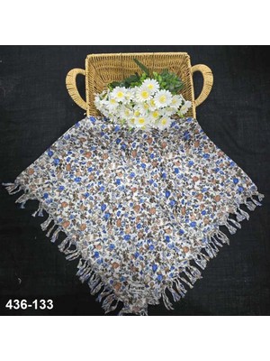 Firuze Eşarp Firuze Desenli Sökme Boncuklu Eşarp 436-133