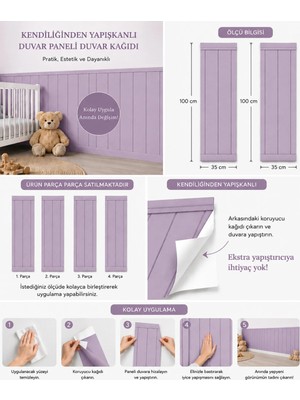 Kanvassepetinet Kendinden Yapışkanlı Mavi Duvar Paneli Duvar Kağıdı Çocuk Odası Kolay Uygulama 100X35 Dekoratif Stil
