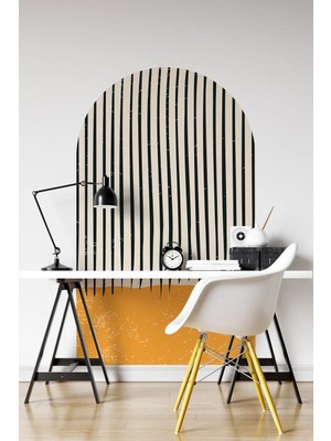 Kanvassepetinet Kendinden Yapışkanlı Kalın Kanvas Dokulu Bauhaus Geometrik Sanat Duvar Kağıdı , Kolay Uygulama