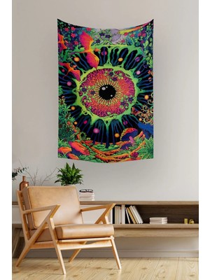 Kanvassepetinet Kozmik Göz Psychedelic Pamuklu Kumaş Yağlı Boya Dokulu Duvar Kağıdı