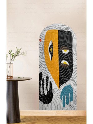 Kanvassepetinet Kendiliğinden Yapışkanlı Kalın Kanvas Dokulu Dekoratif Bohem Art Soyut Duvar Kağıdı Duvar Stickerı