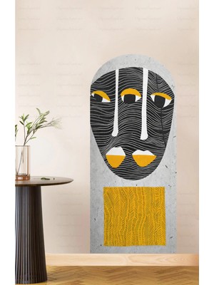 Kanvassepetinet Kendiliğinden Yapışkanlı Kalın Kanvas Dokulu Dekoratif Bohem Art Soyut Duvar Kağıdı Duvar Stickerı