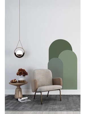 Kanvassepetinet Kendiliğinden Yapışkanlı Kumaş Kanvas Dokulu Duvar Kağıdı Bohem Oval Boho 3'lü Duvar  Tek Parça