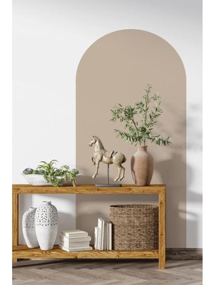 Kanvassepetinet Kendiliğinden Yapışkanlı Kumaş Kanvas Dokulu Duvar Kağıdı Boho Bohem Tarz Oval Duvar Sticker