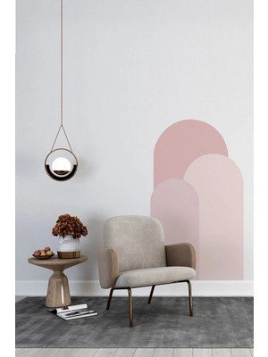 Kanvassepetinet Kendiliğinden Yapışkanlı Kumaş Kanvas Dokulu Duvar Kağıdı Bohem Oval Boho 3'lü Duvar  Tek Parça