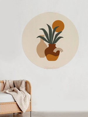 Kanvassepetinet Kendiliğinden Yapışkanlı Kalın Kanvas Dokulu Dekoratif Bohem Art Soyut Duvar Kağıdı Duvar Stickerı
