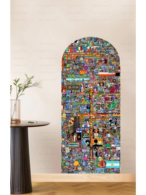 Kanvassepetinet Kendiliğinden Yapışkanlı Kalın Kanvas Dokulu Dekoratif Bohem Art Soyut Duvar Kağıdı Duvar Stickerı