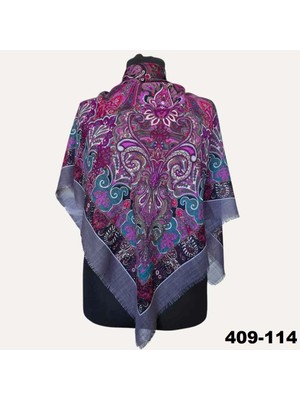 Soft İpek Soft Ipek Etnik Desenli Flamlı Kotton Eşarp 409-114