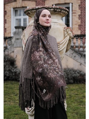 Fresh Scarfs Dark Beauty Desenli Pamuk Viskon Şal Erik Çürüğü