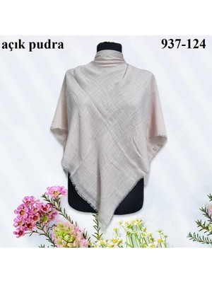 Soft İpek Soft Ipek Düz Renk Flamlı Pamuk Eşarp (Açık Pudra) 937-124