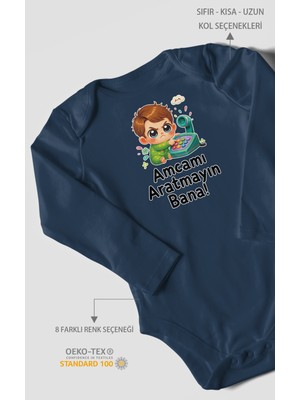 Morivo Kids Amcamı Aratmayın Bana! Uzun Kollu Çıtçıtlı Bebek Body