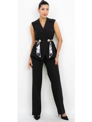 Dorne Moda Şal Detaylı Pantolon Takım