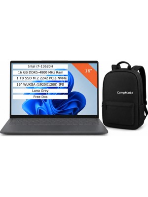 Lenovo Ideapad Slim 3 Intel Core I7 13620H 16GB 1 Tb SSD 16" Wuxga IPS Windows 11 Pro Taşınabilir Bilgisayar 83K2001WTR +Compmarkt Çanta