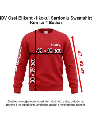 Idv Özel Bilkent - Ilkokul Şardonlu Sweatshirt Kırmızı 4 Beden