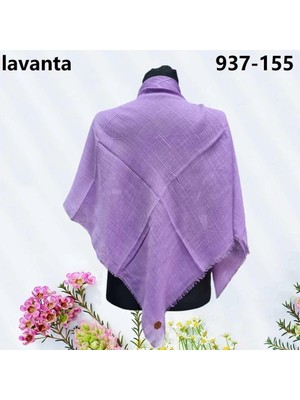 Soft İpek Soft Ipek Düz Renk Flamlı Pamuk Eşarp (Lavanta) 937-155