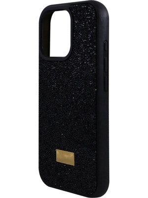 3D Sepetim iPhone 16 Pro Yıldız Tozu Premium Siyah Silikon Kılıf
