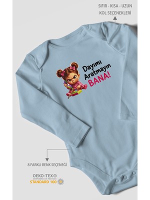 Morivo Kids Dayımı Aratmayın Bana! Uzun Kollu Çıtçıtlı Bebek Body