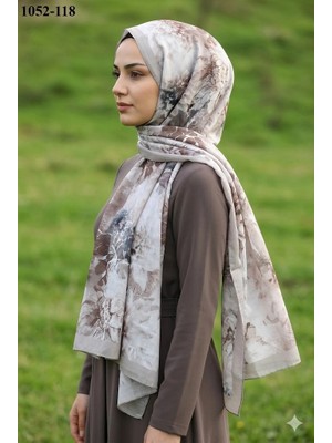 Moon Scarf Bambu Kraş Pamuk Şal (Taş) 1052-118