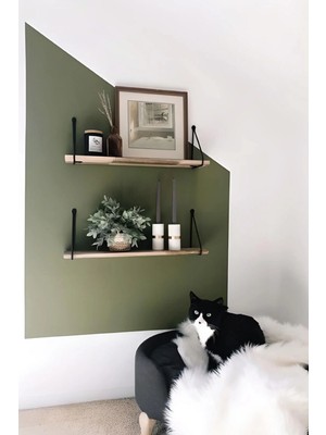 Kanvassepetinet Kendiliğinden Yapışkanlı Kumaş Kanvas Dokulu Duvar Kağıdı Boho Bohem Haki Renk Geometrik Desen
