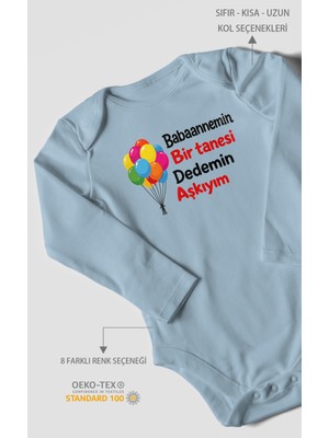 Morivo Kids Babaanneye ve Dedeye Özel Uzun Kollu Bebek Body %100 Pamuk