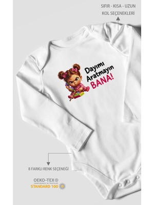 Morivo Kids Dayımı Aratmayın Bana! Uzun Kollu Çıtçıtlı Bebek Body