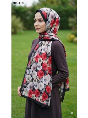 Belinda Scarf Bambu Kraş Pamuk Şal (Siyah) 206-118