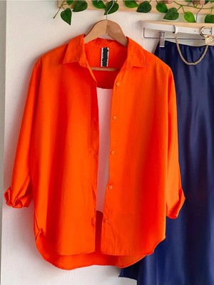 Exit Collection Abs Boyfriend Tesettür Kadın Gömlek - Uzun Kollu Oversize Kadın Gömlek