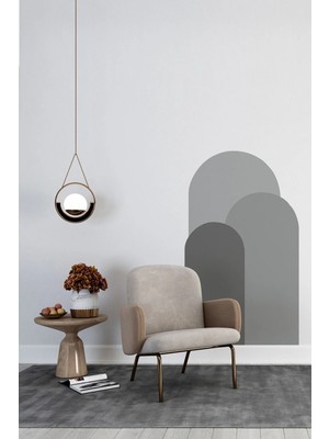 Kanvassepetinet Kendiliğinden Yapışkanlı Kumaş Kanvas Dokulu Duvar Kağıdı Bohem Oval Boho 3'lü Duvar  Tek Parça