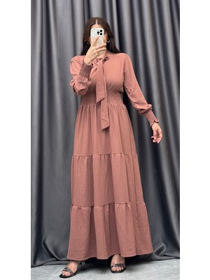 Nisum Moda Boyun Bağlamalı Ayrobin Elbise
