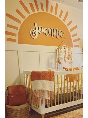 Kanvassepetinet Kendiliğinden Yapışkanlı Kumaş Kanvas Dokulu Duvar Kağıdı Güneş Temalı Boho Bohem Yatak Başlığı