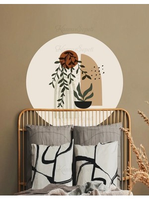 Kanvassepetinet Kendiliğinden Yapışkanlı Kalın Kanvas Dokulu Dekoratif Bohem Art Soyut Duvar Kağıdı Duvar Stickerı