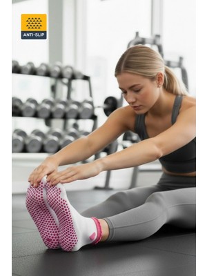 Dore Yazlık Yeni Sezon Girly Sweet Trend Model Pilates ve Yoga Kaydırmaz Tabanlı Çorap 1 Çift Pembe 36 - 42