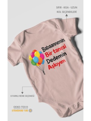 Morivo Kids Babaanneye ve Dedeye Özel Kısa Kollu Bebek Body %100 Pamuk