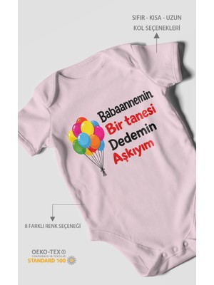 Morivo Kids Babaanneye ve Dedeye Özel Kısa Kollu Bebek Body %100 Pamuk