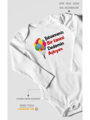 Morivo Kids Babaanneye ve Dedeye Özel Uzun Kollu Bebek Body %100 Pamuk