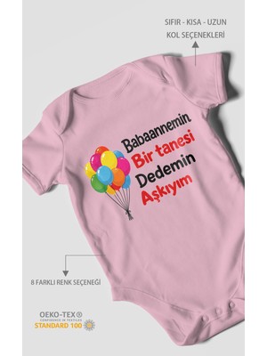 Morivo Kids Babaanneye ve Dedeye Özel Kısa Kollu Bebek Body %100 Pamuk