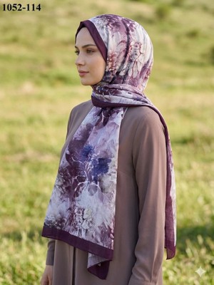 Moon Scarf Bambu Kraş Pamuk Şal (Mürdüm) 1052-114