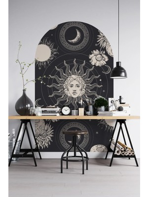 Kanvassepetinet Kendinden Yapışkanlı Kalın Kanvas Dokulu Mistik Tarot Astroloji Duvar Kağıdı , Kolay Uygulama