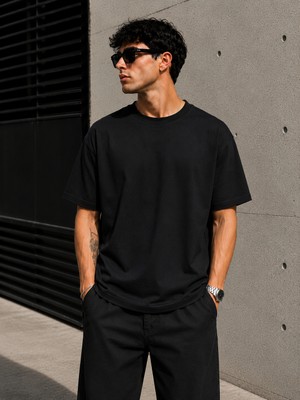 Shift Net Pazarlama Unısex Erkek/kadın Oversize Pamuklu Bisiklet Yaka T-Shirt