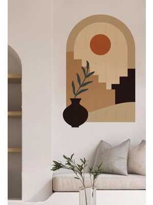Kanvassepetinet Kendiliğinden Yapışkanlı Kalın Kanvas Dokulu Dekoratif Bohem Art Soyut Duvar Kağıdı Duvar Stickerı