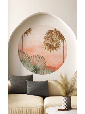 Kanvassepetinet Kendiliğinden Yapışkanlı Kalın Kanvas Dokulu Dekoratif Bohem Art Soyut Duvar Kağıdı Duvar Stickerı