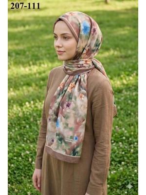 Moon Scarf Bambu Kraş Pamuk Şal (Karamel) 207-111