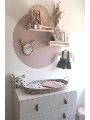 Kanvassepetinet Kendiliğinden Yapışkanlı Kumaş Kanvas Dokulu Duvar Kağıdı Boho Bohem  Yuvarlak  Daire Soft Lila Renk