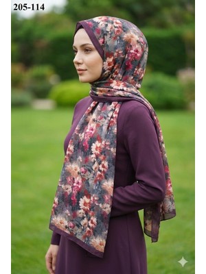 Belinda Scarf Bambu Kraş Pamuk Şal (Mürdüm) 205-114