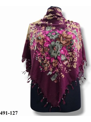 Nisa İpek Nisa Ipek Desenli Sökme Boncuklu Eşarp 491-127