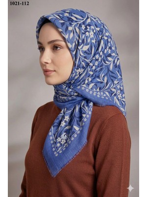 Huzurlu İpek Huzurlu Ipek Desenli Flamlı Pamuk Eşarp 1021-112