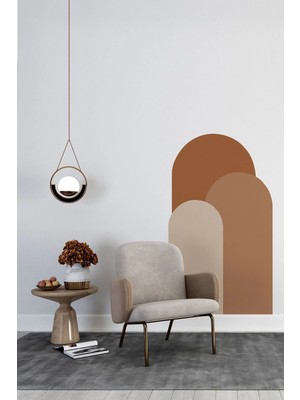 Kanvassepetinet Kendiliğinden Yapışkanlı Kumaş Kanvas Dokulu Duvar Kağıdı Bohem Oval Boho 3'lü Duvar  Tek Parça