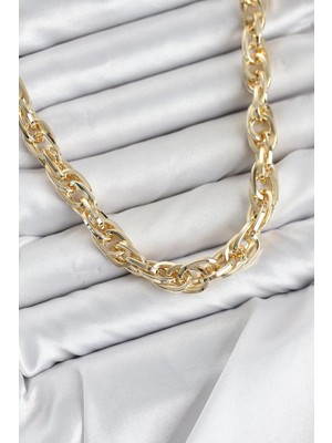 Hobilinka cm Kalın Burgu Model Gold Renk 60 cm Kadın Kolye TJ-BKO11129