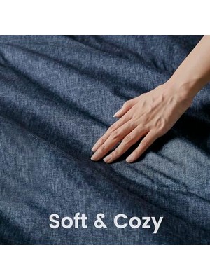 Comfort Spaces King Yorgan Seti - 3 Adet (1 Mikrofiber Yorgan ve 2 Kılıf) Çiftlik Evi Yatak Yorganı Tüm Mevsimler Için Boho Nevresim Takımı, Hafif Katı Yatak Yorgan Takımları, King/cal King, Lacivert