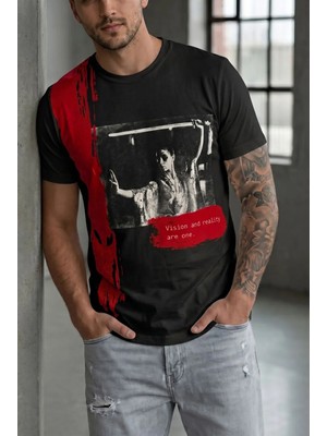 Herton Erkek Sinematik Grafik Baskılı Streetwear Tişört